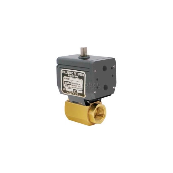 Gemini Valve Gemini Valve High Duty Cycle Brass Ball Valve, Double-Acting Pneumatic Actuator, 1" 1 87-1-RTV-6-C90BDBN - main